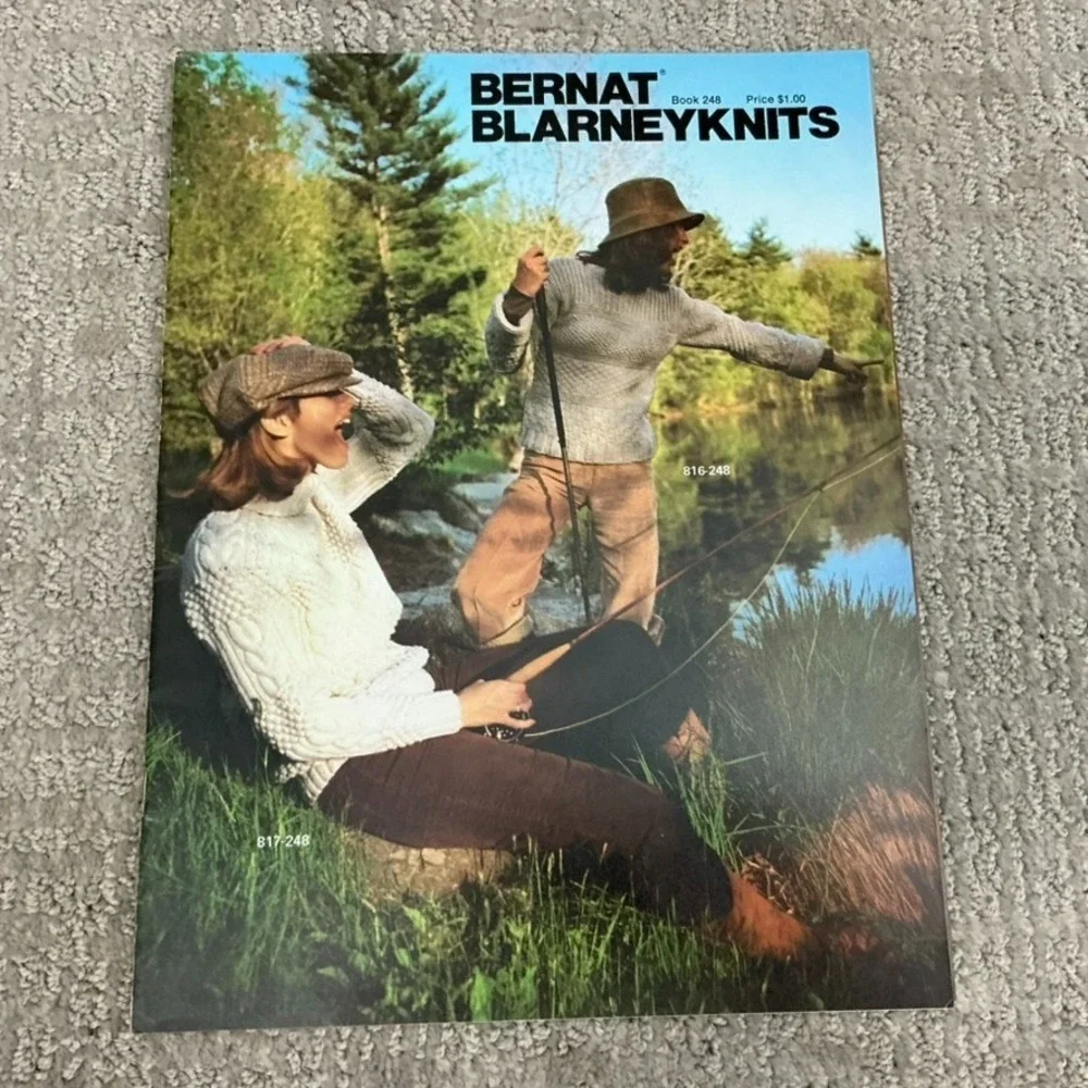 Lot 7 Vintage Knitting Crochet Pattern Books Womens Mens Bernat Bucilla Patons